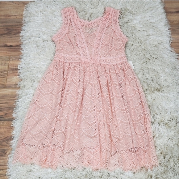 Nikibiki Dresses & Skirts - Women's  Flare Dress Lace Color Pink Cocktail Formal Dress By Niki Biki